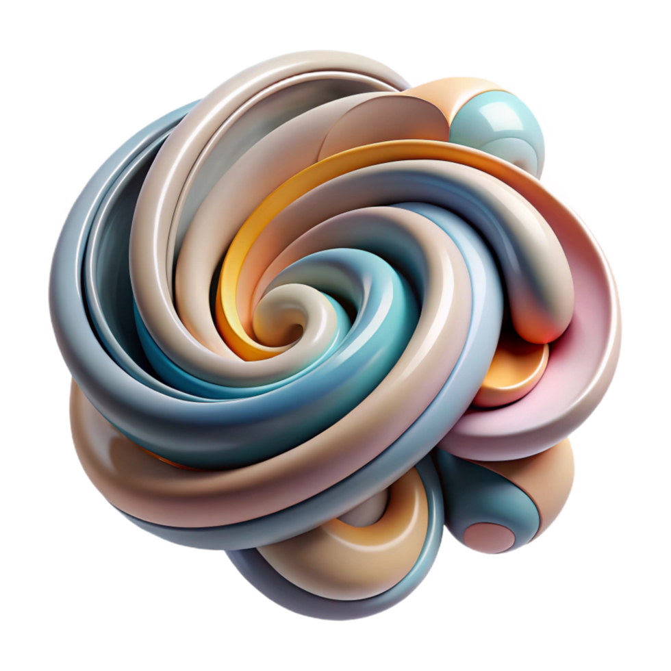 vibrant creative Abstract Thought Process Isolated with Swirling Lines and Colors high quality png