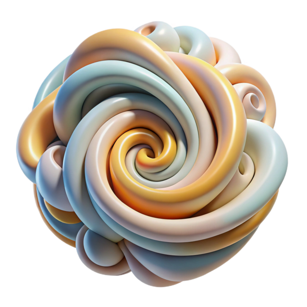 dramatic classic Abstract Thought Process Isolated with Swirling Lines and Colors genuine png