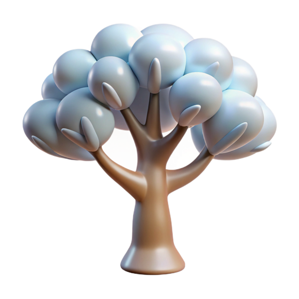 serene minimalist Abstract Tree Isolated on Transparent Background detailed png