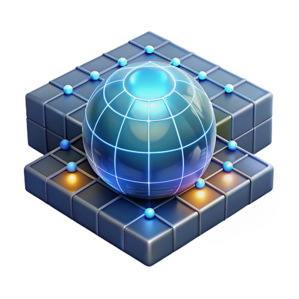 dramatic creative Abstract Virtual Data Grid with Glowing Lines Cutout premium png