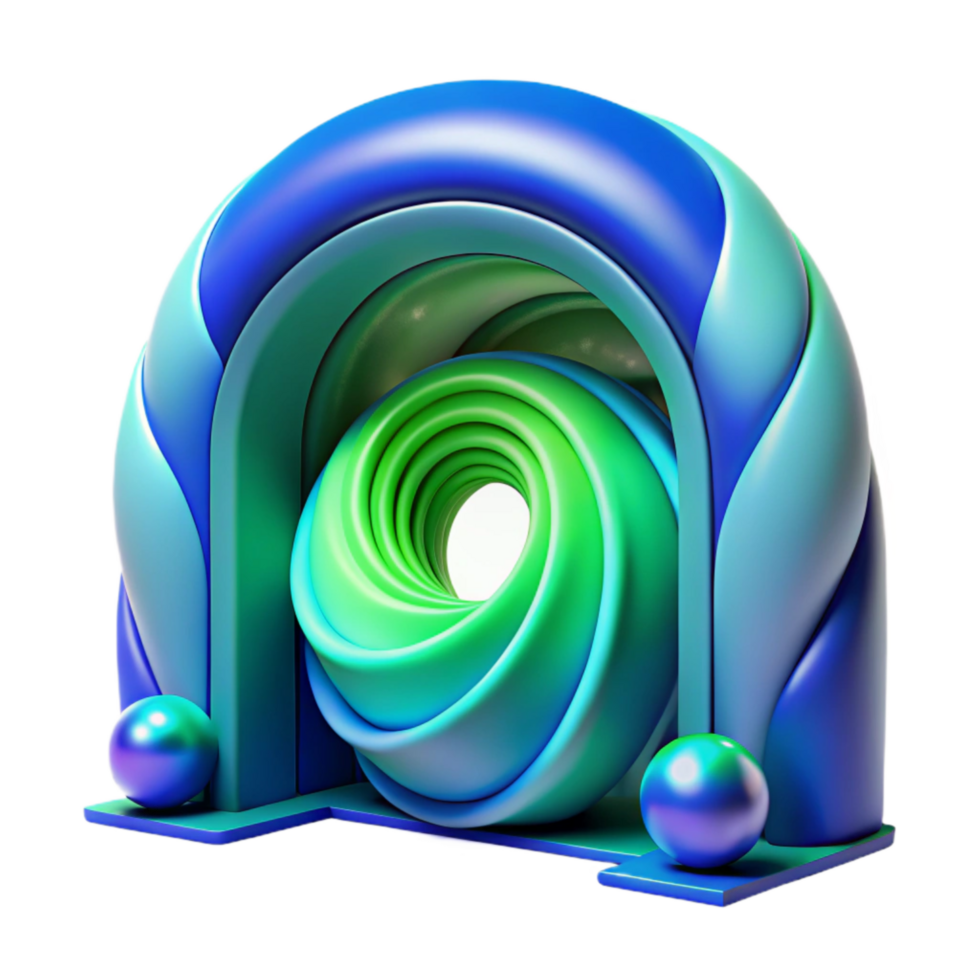 wonderful vintage Abstract Vr Portal with Orange Swirls Isolated high quality png