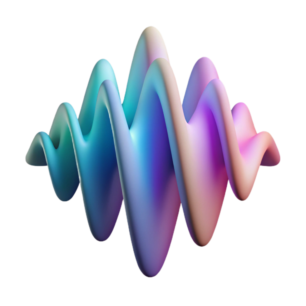 elegant rustic Abstract Waveform Cutout with Gradient Colors authentic png