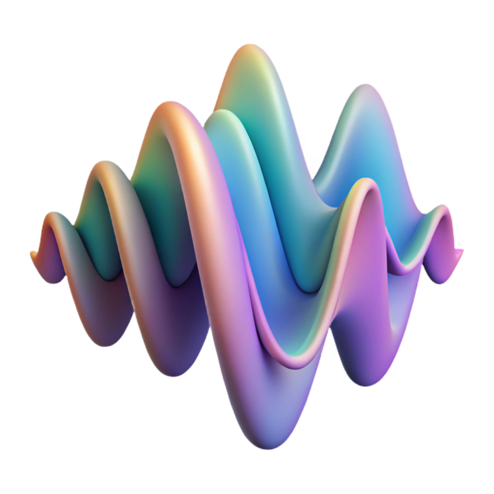 magnificent traditional Abstract Waveform Cutout with Gradient Colors high quality png