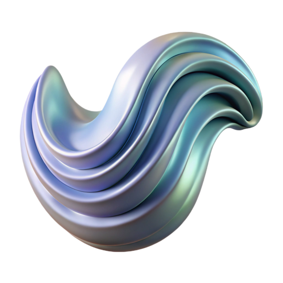 dramatic minimalist Abstract Wave Transparent Background Isolated with Shadow premium png