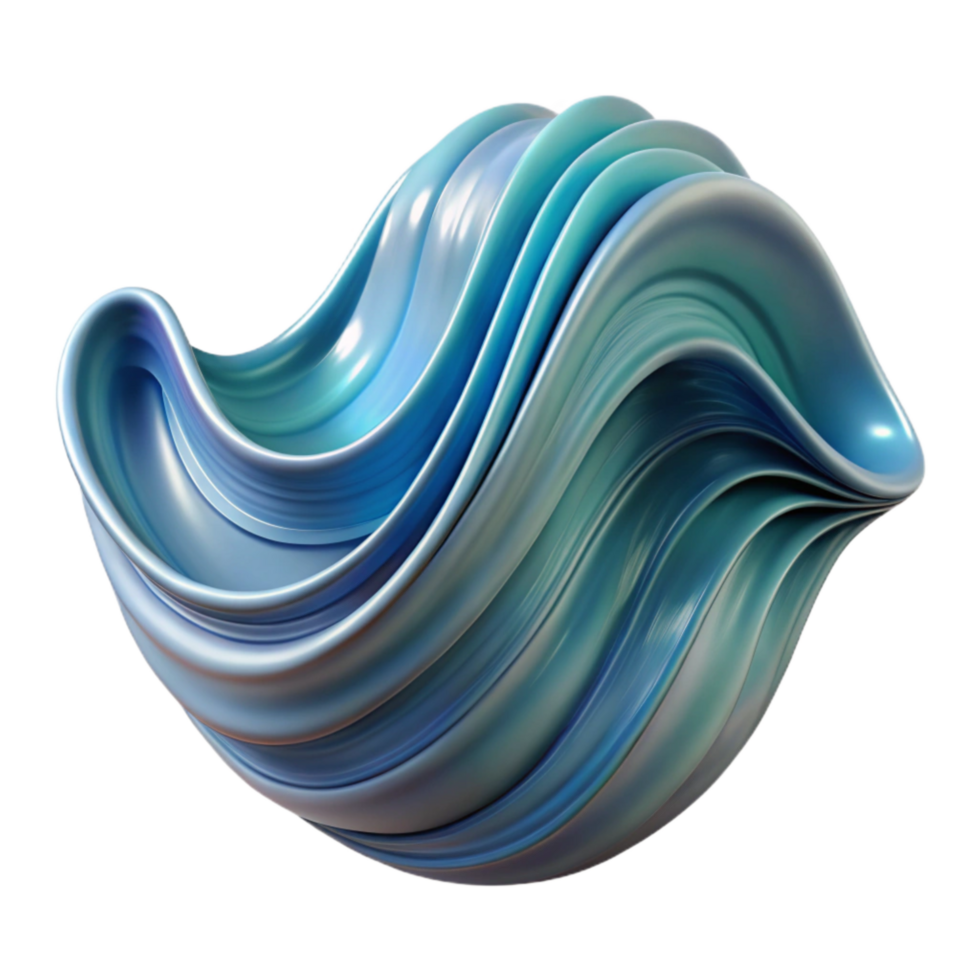 beautiful abstract Abstract Wave Transparent Background Isolated with Shadow high quality png