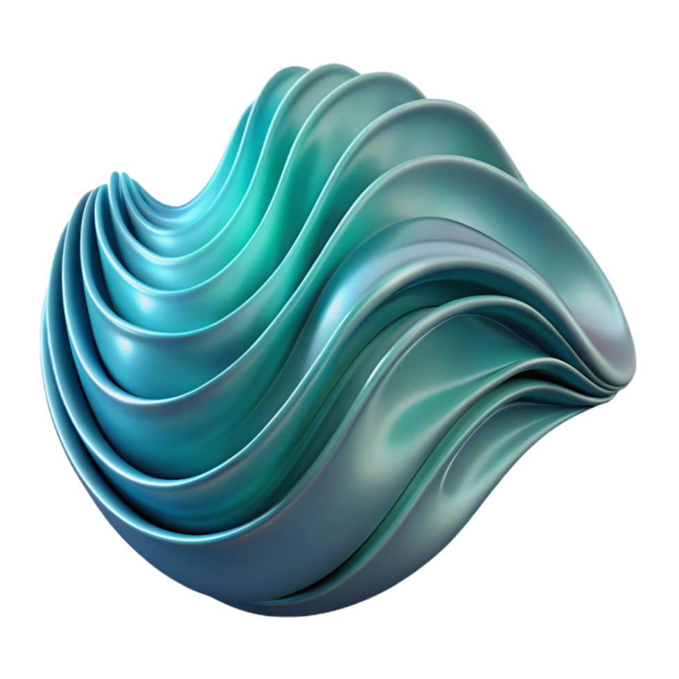vibrant abstract Abstract Wave Transparent Background Isolated with Shadow authentic png