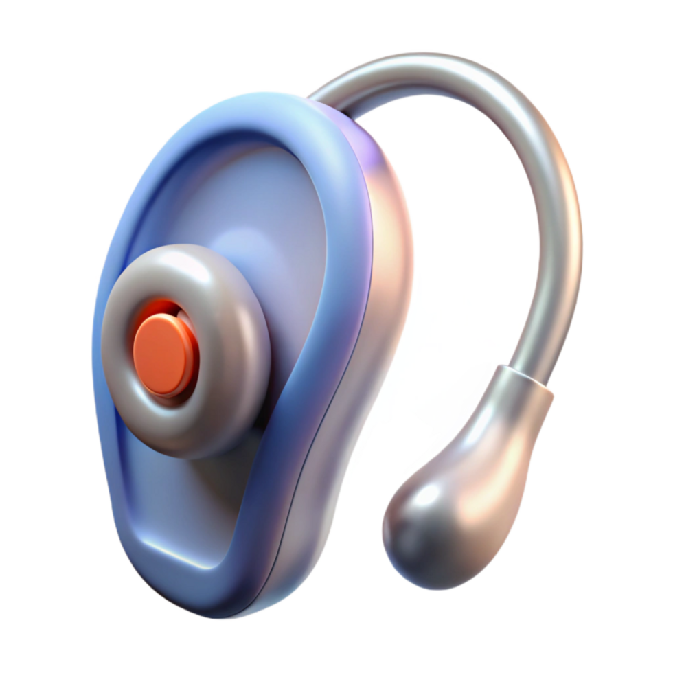 serene vintage Adaptive Bio Wearable Earpiece Side View on White professional png