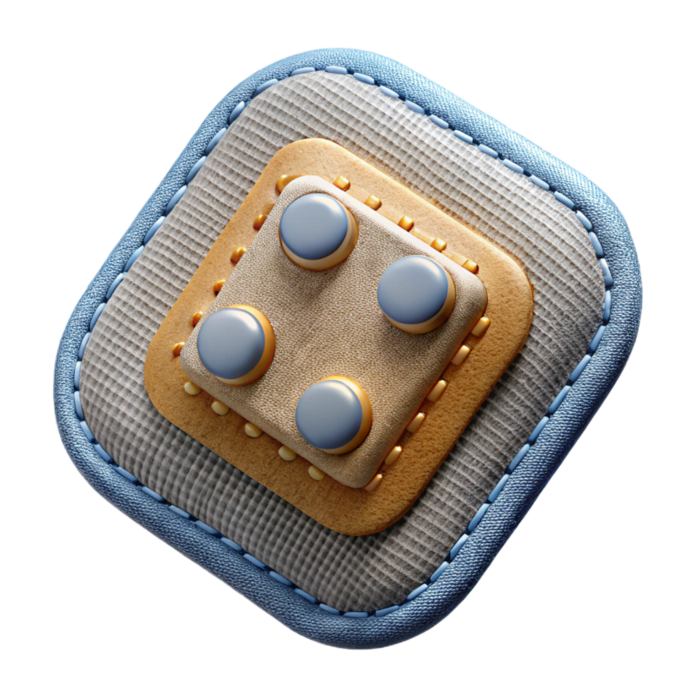 dramatic creative Adaptive Fabric Patch with Sensors Isolated Transparent Background original png