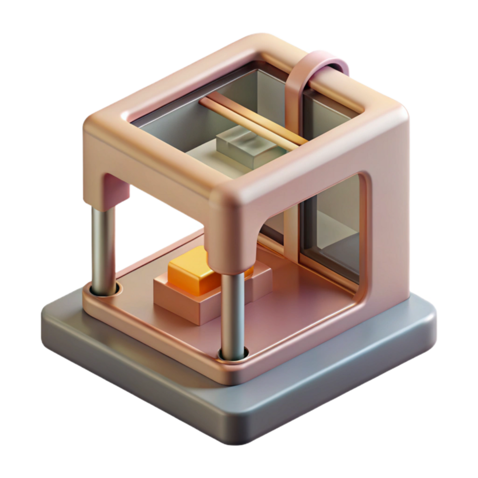 extraordinary traditional Additive Manufacturing Machine Isometric View Transparent Background genuine png