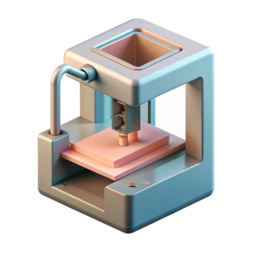 serene classic Additive Manufacturing Machine Isometric View Transparent Background professional png