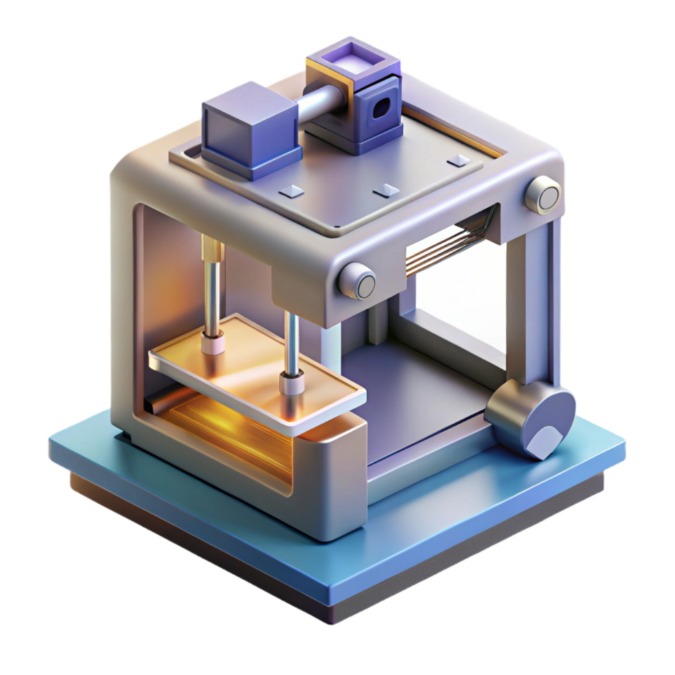magnificent artistic Additive Manufacturing Machine Isometric View Transparent Background original png