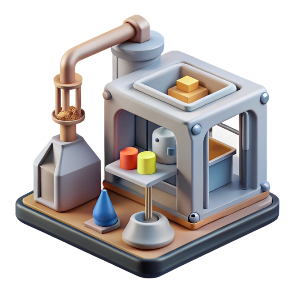 elegant creative Additive Manufacturing Workshop Scene Transparent Background premium png