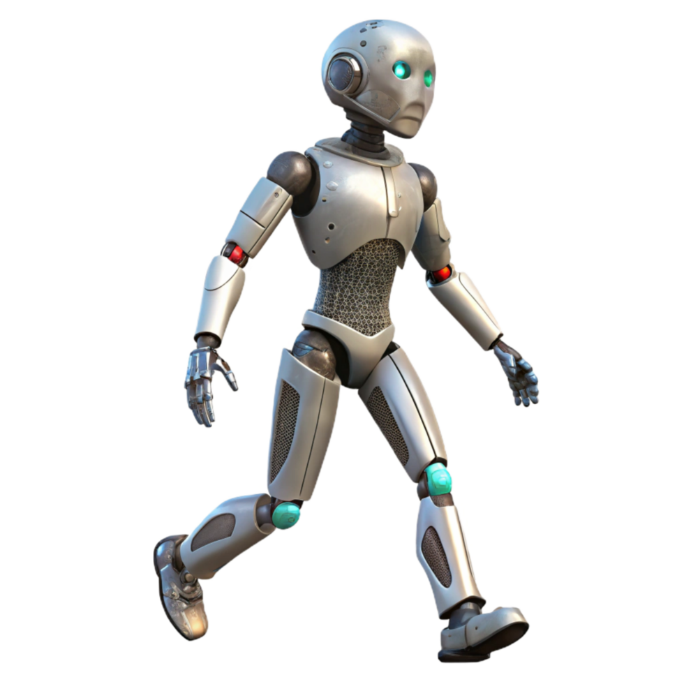 elegant contemporary Advanced Robotics Humanoid Robot Walking Pose Isolated 4K png