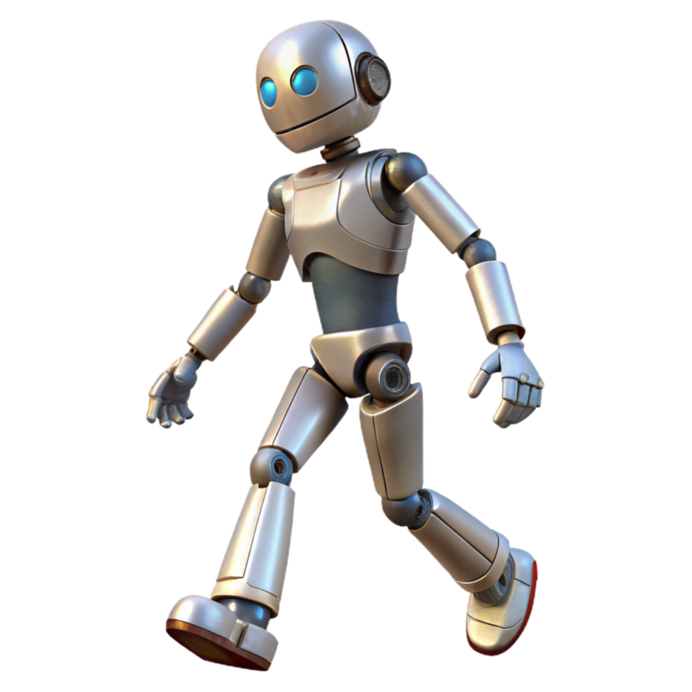 impressive abstract Advanced Robotics Humanoid Robot Walking Pose Isolated professional png