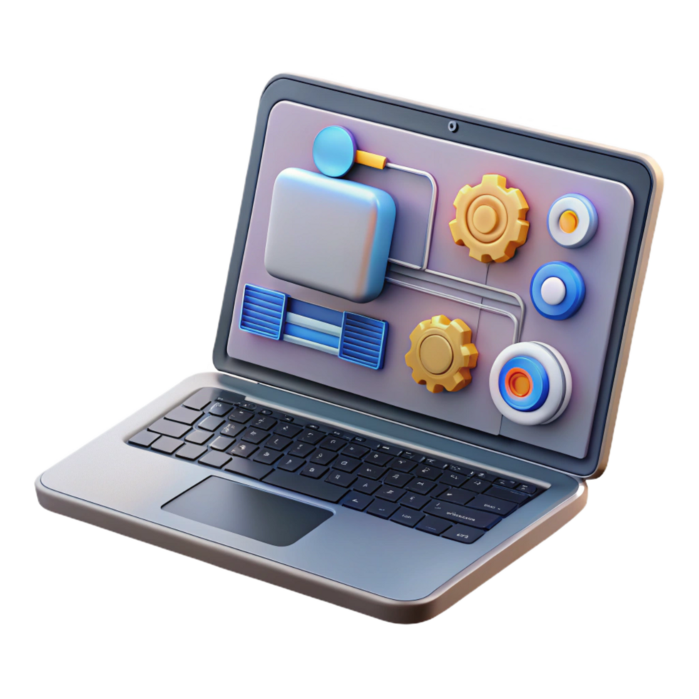 beautiful abstract Ai Assisted Design Process on Tablet Screen Transparent Background authentic png