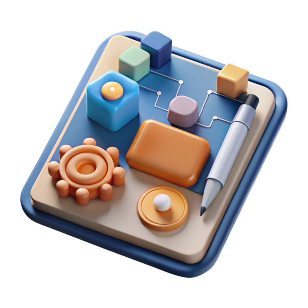 serene rustic Ai Assisted Design Process on Tablet Screen Transparent Background authentic png