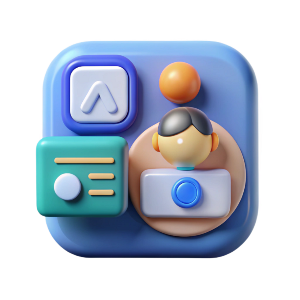 beautiful artistic Ai Friend Assistant App Set Isolated Personalized Assistance authentic png