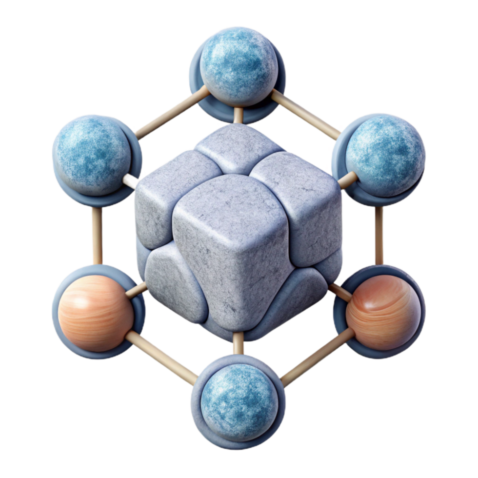 vibrant contemporary Ai Powered Cell Network Diagram Transparent Background original png