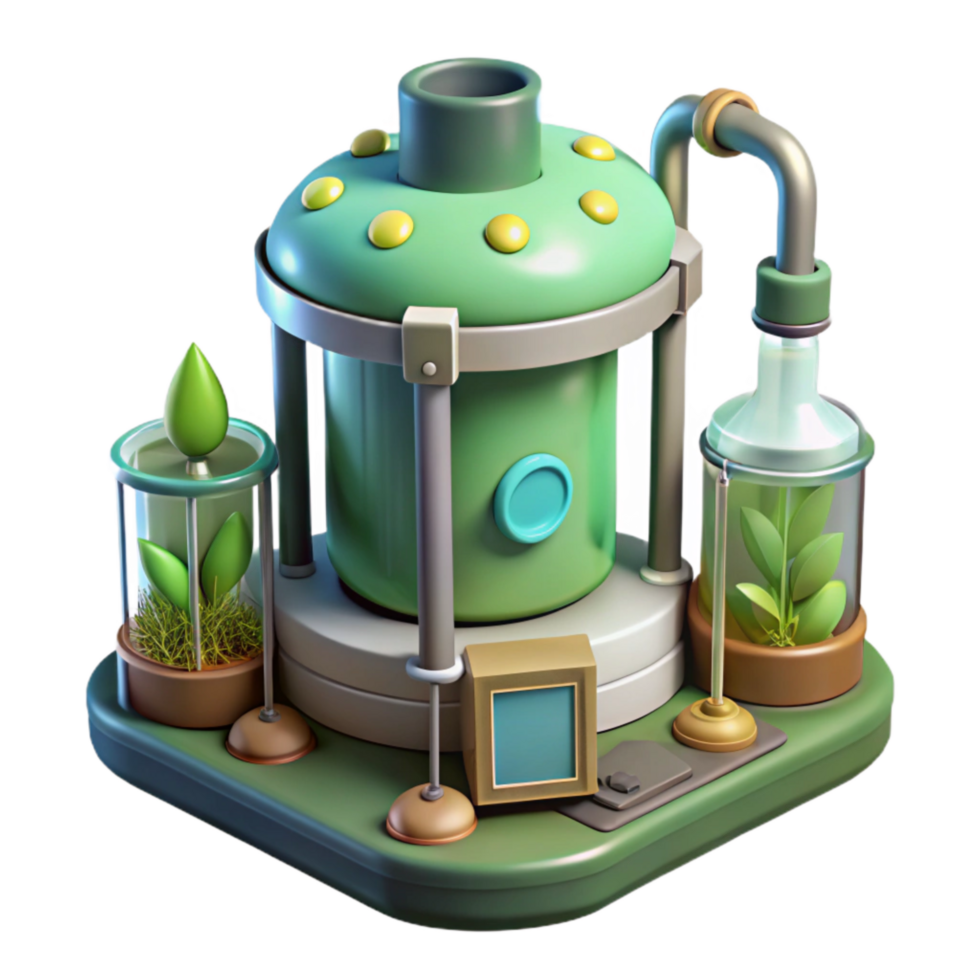 elegant classic Algae Bioreactor with Monitoring Equipment Isolated genuine png