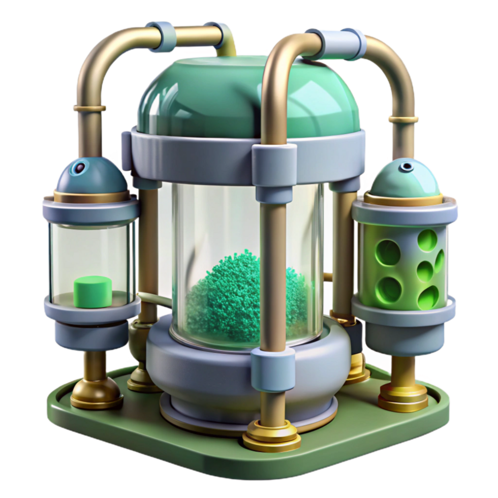 dramatic vintage Algae Bioreactor with Monitoring Equipment Isolated exclusive png