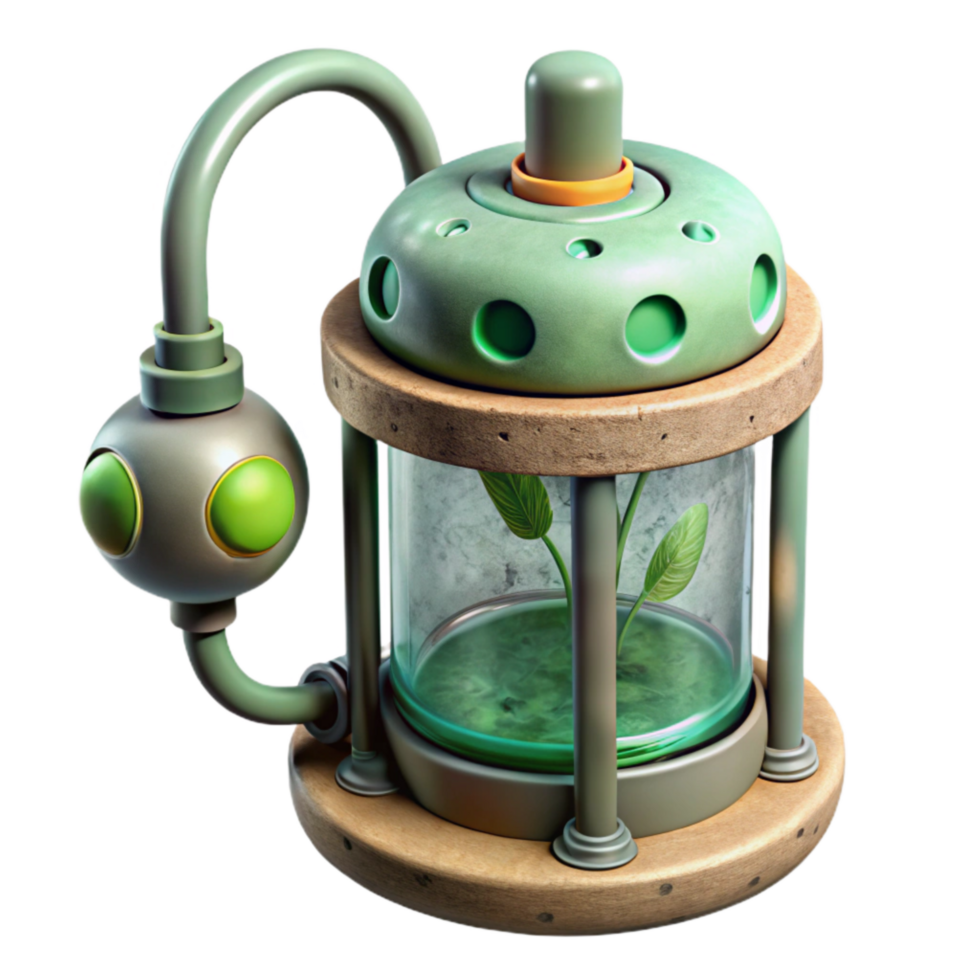 extraordinary artistic Algae Bioreactor with Oxygen Output Port Isolated original png