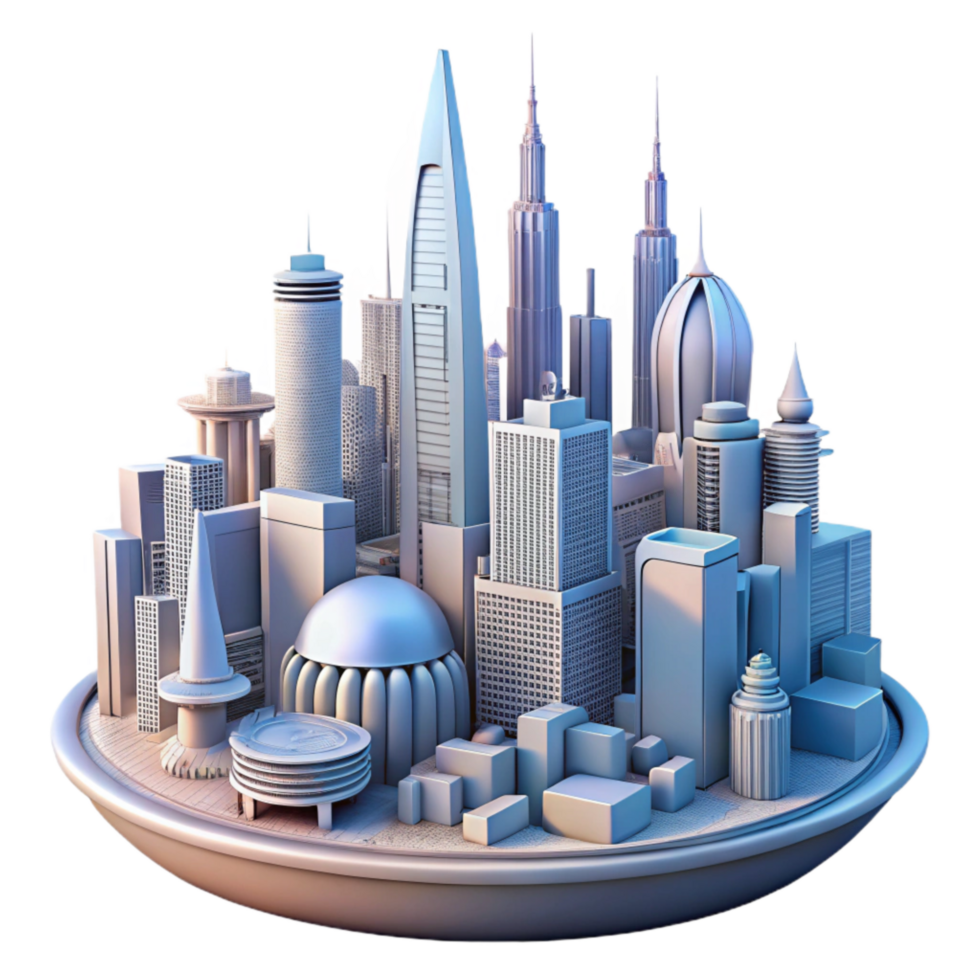 wonderful rustic Alternate Reality Cityscape Futuristic Design Isolated original png