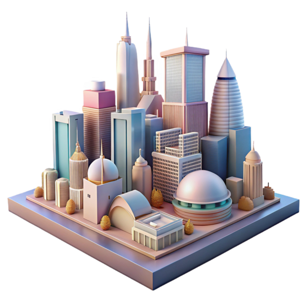 elegant artistic Alternate Timeline Cityscape Retro Style Transparent Background 4K png