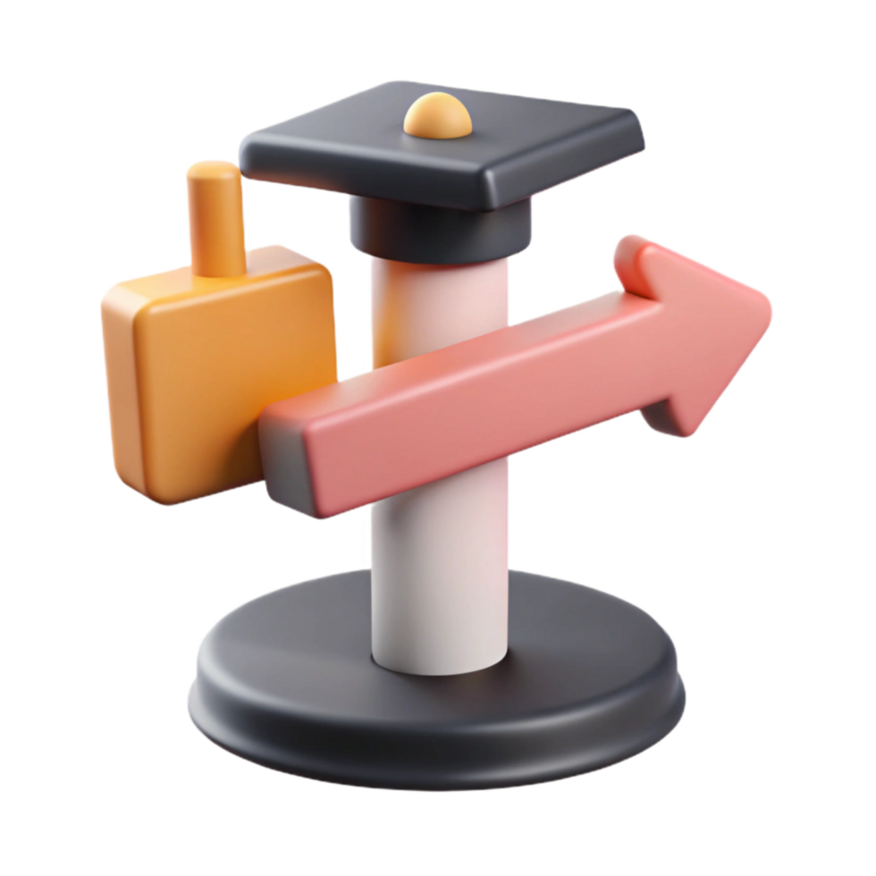 vibrant traditional Alternative Education Path Signpost Cutout original png