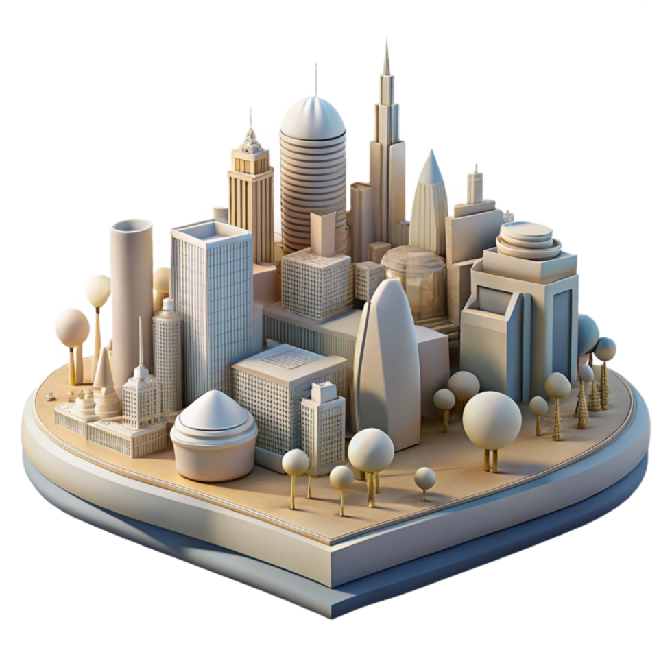 extraordinary minimalist Alternate Timeline Cityscape Vintage Style Isolated Element professional png