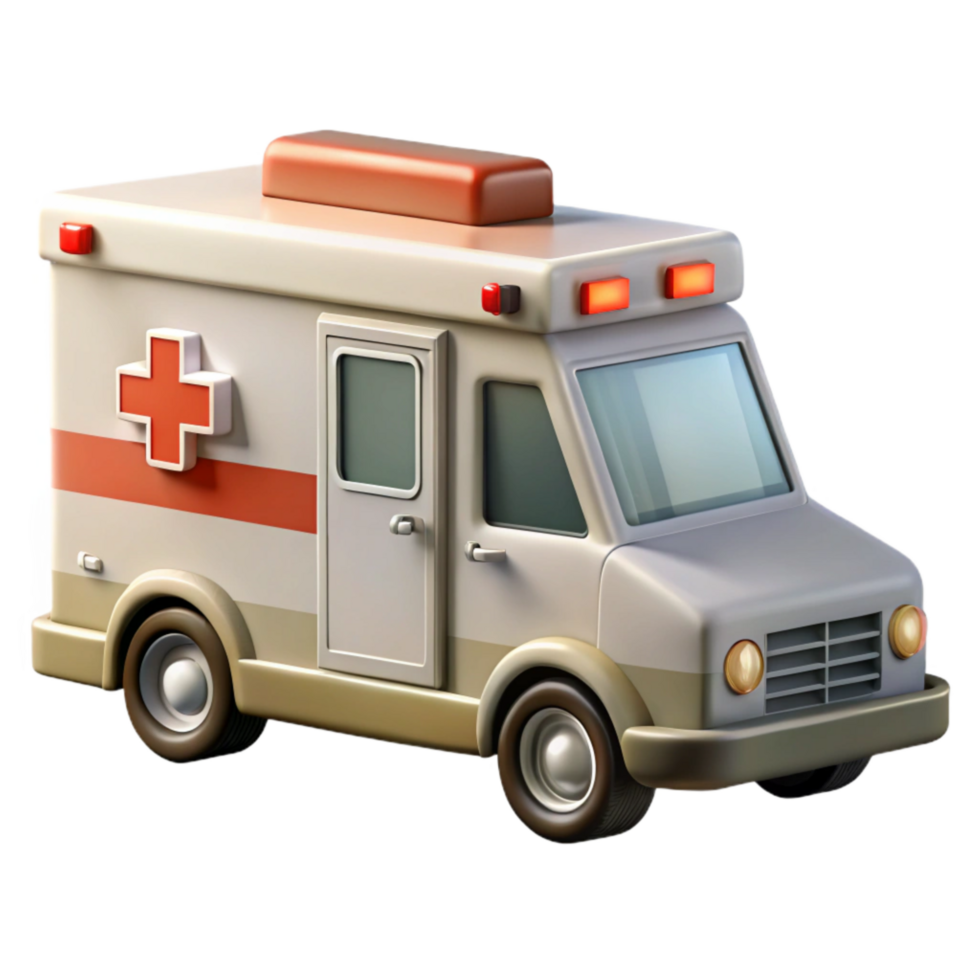 serene rustic Ambulance Vehicle Side View Isolated Element exclusive png