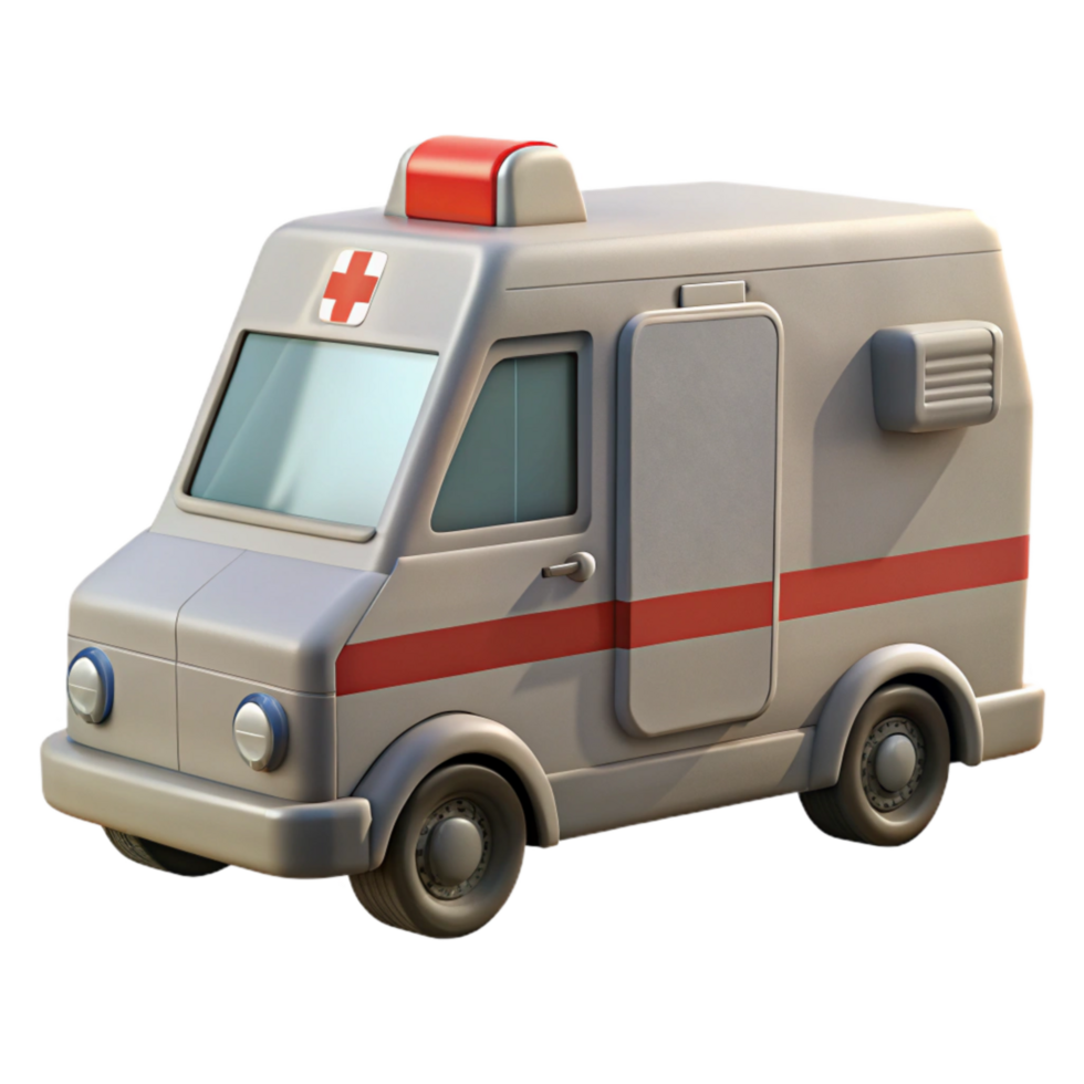 elegant abstract Ambulance Vehicle Side View Isolated Element professional png