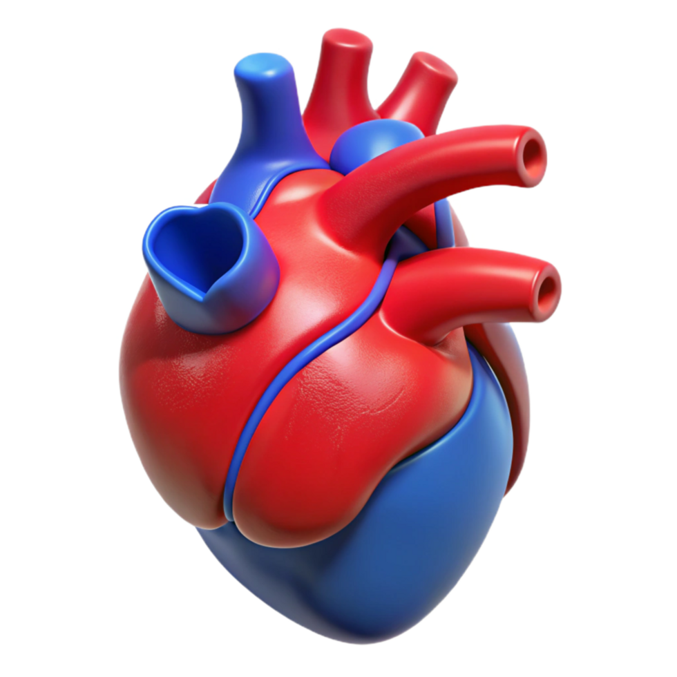 dramatic rustic Anatomical Heart Model Red Blue Transparent Cutout exclusive png