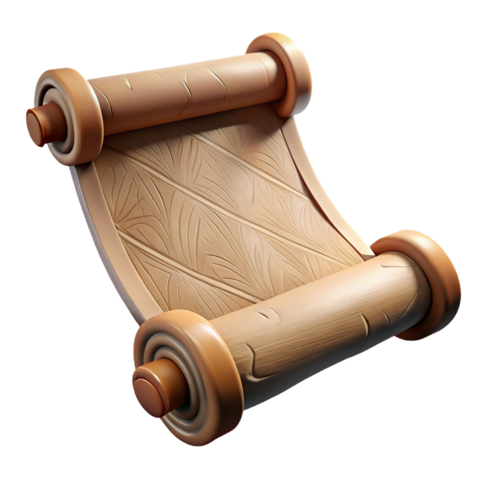 dramatic contemporary Ancient Scroll with Undeciphered Script Cutout genuine png