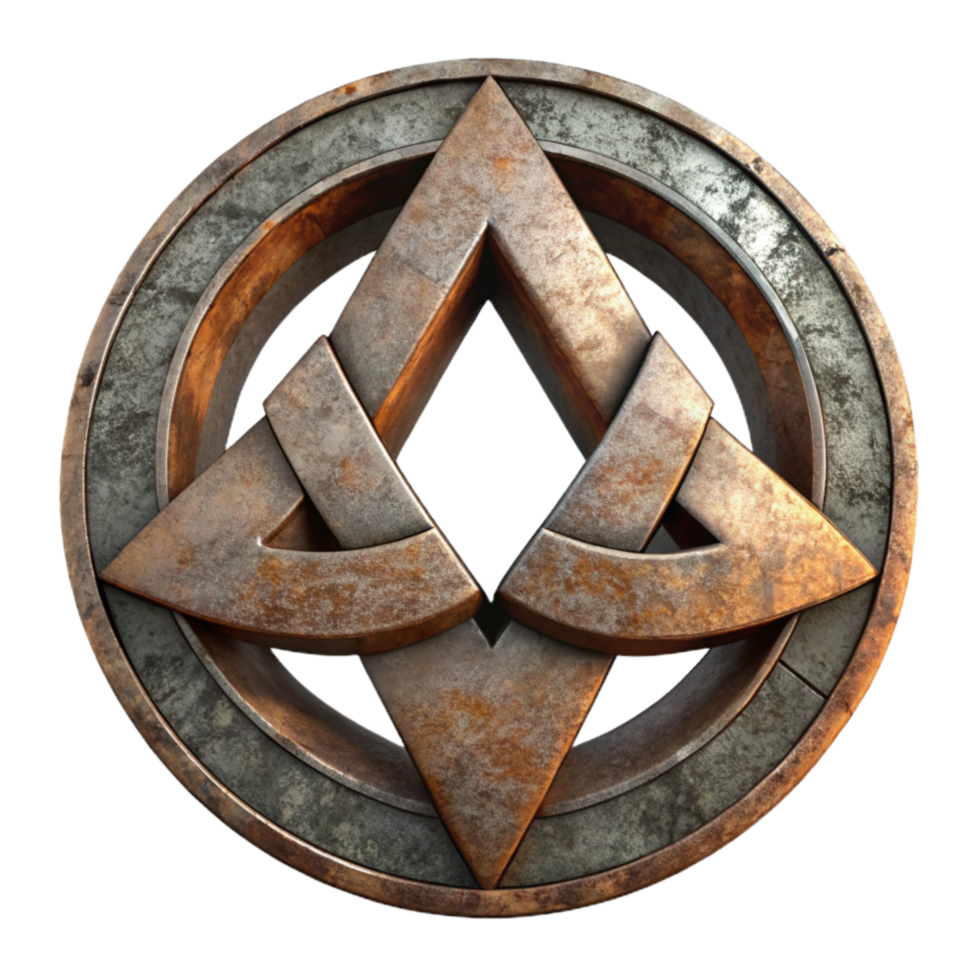 serene abstract Ancient Symbol with Rustic Texture Transparent premium png