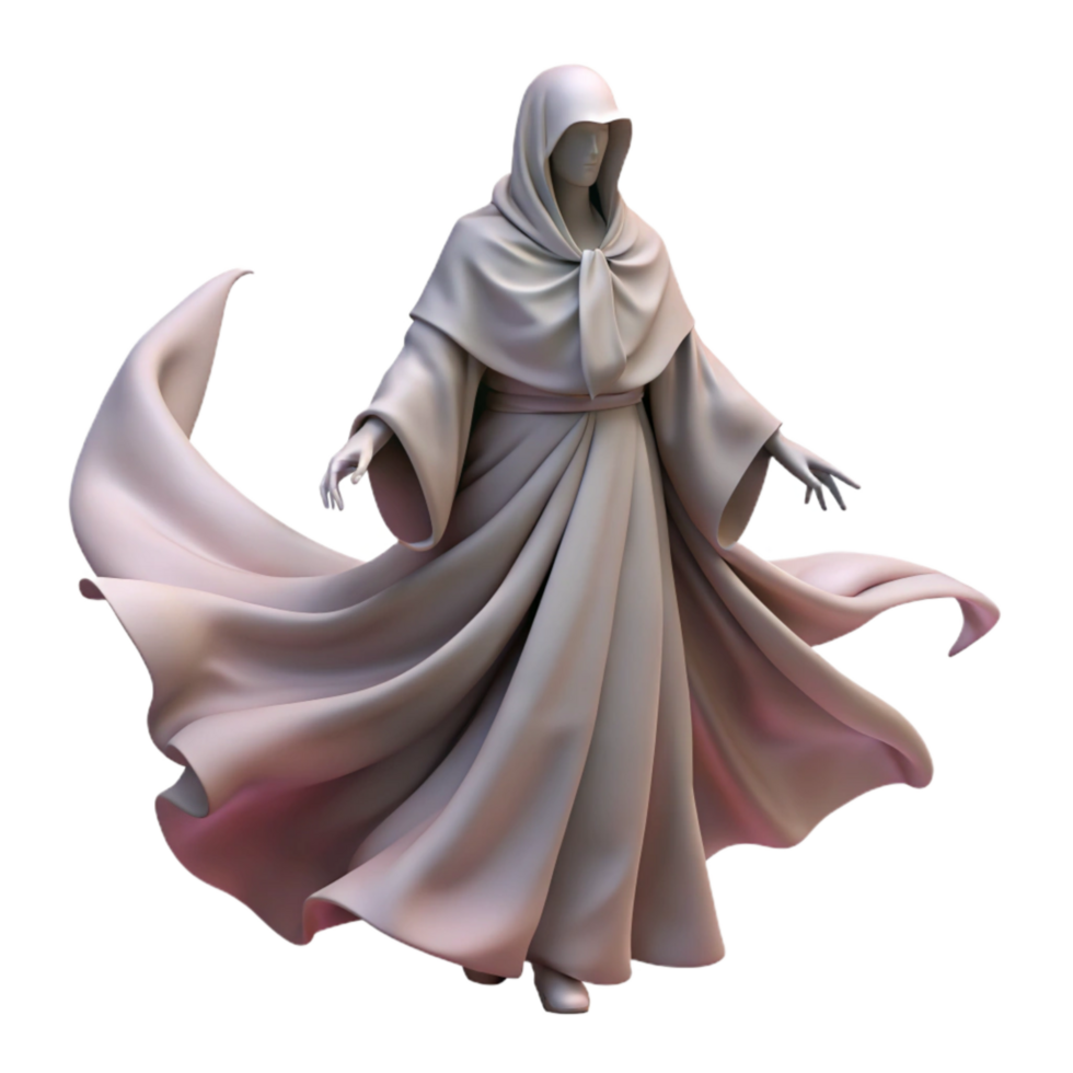 stunning creative Anonymous Figure Robe Flowing Fabric Isolated Element premium png