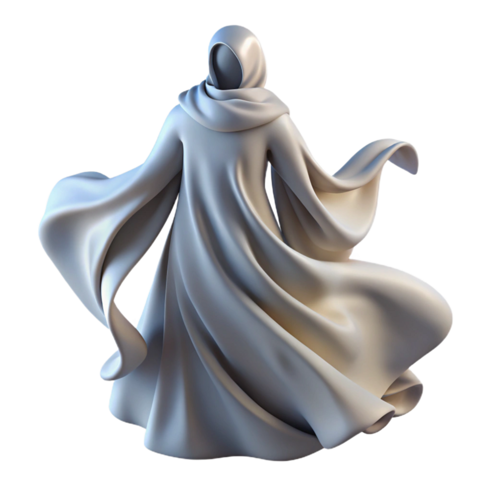 elegant vintage Anonymous Figure Robe Flowing Fabric Isolated Element exclusive png