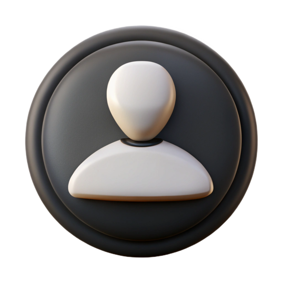 dramatic rustic Anonymous User Icon with Black Silhouette Isolated 4K png