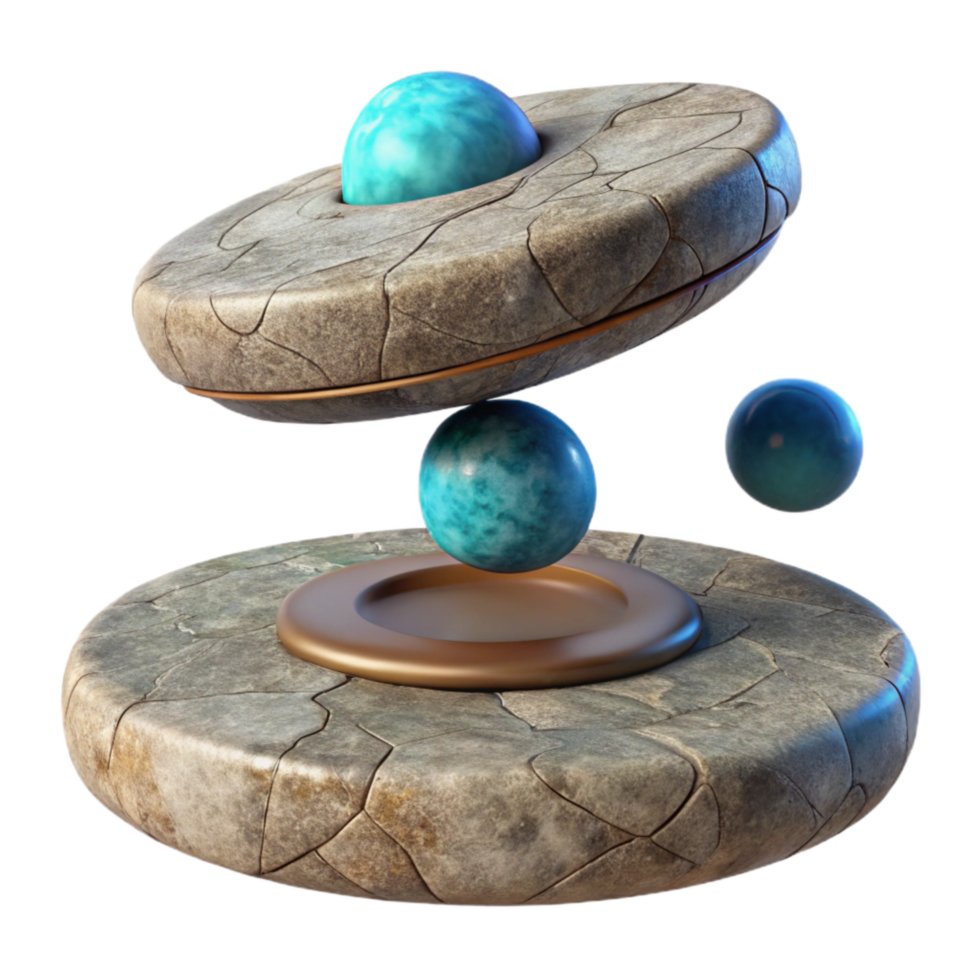 vibrant traditional Anti Gravity Platform Levitating Object Isolated authentic png