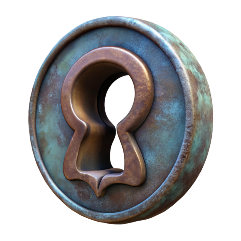 vibrant rustic Antique Keyhole Levitating Isolated professional png