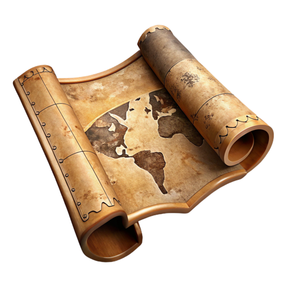 beautiful artistic Antique Map Isolated with Aged Texture professional png