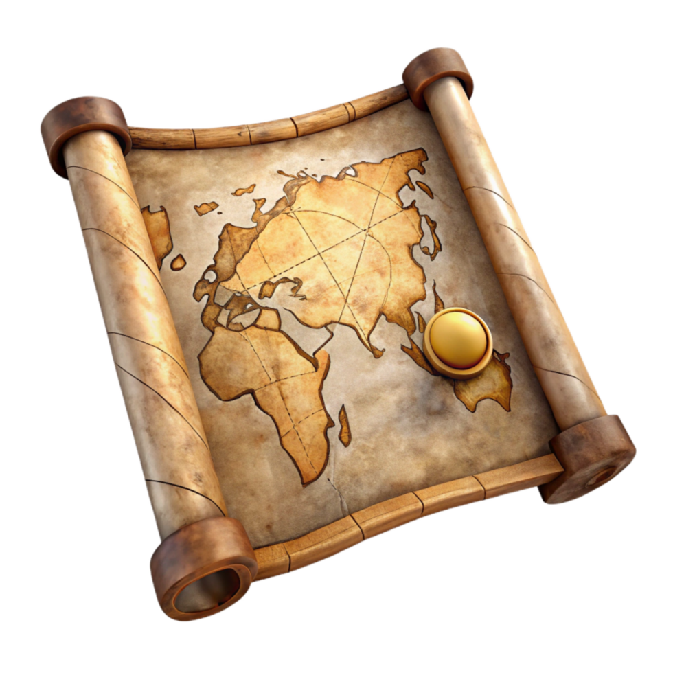 stunning creative Antique Map Isolated with Aged Texture detailed png