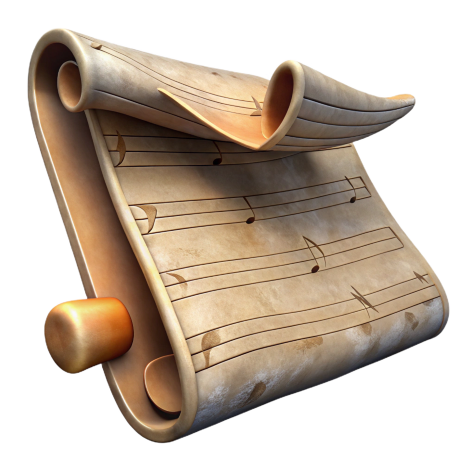 magnificent contemporary Antique Music Sheet Transparent Background with Musical Notes high quality png