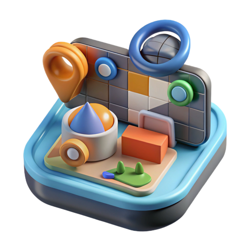 vibrant vintage Ar Interface with Interactive Buttons and Icons Cutout premium png