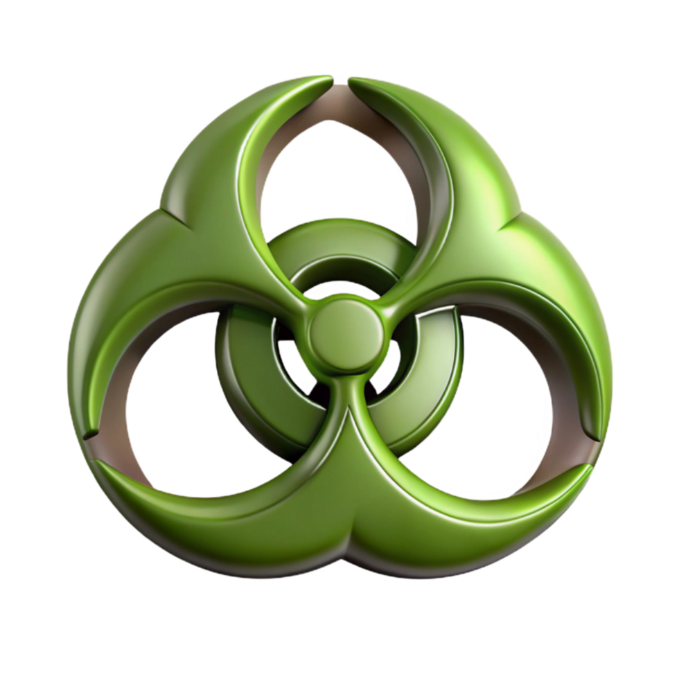 dramatic abstract Army Green Synthetic Biohazard Symbol Cutout Element premium png