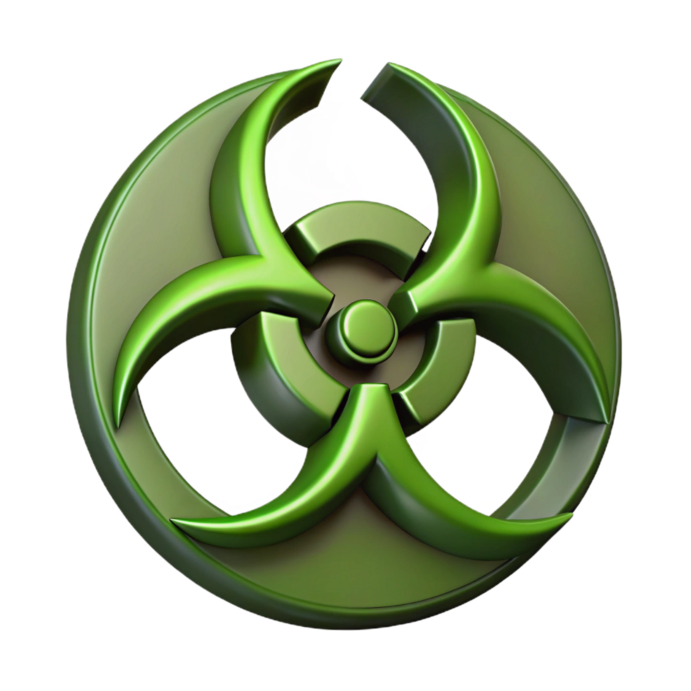 beautiful creative Army Green Synthetic Biohazard Symbol Cutout Element premium png
