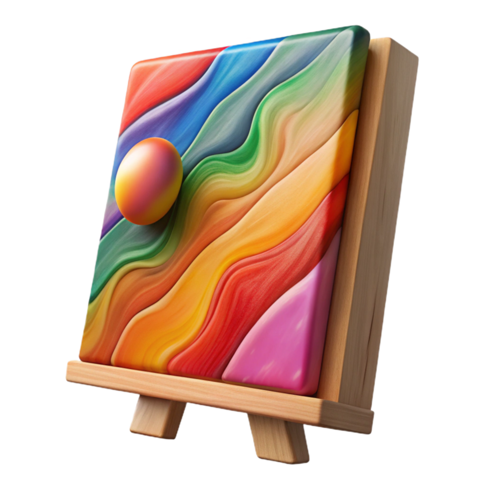 beautiful contemporary Art Canvas with Colorful Painting Isolated genuine png