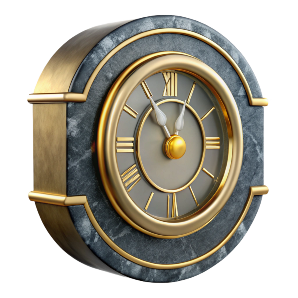 dramatic artistic Art Deco Clock Cutout with Gold Accents high quality png