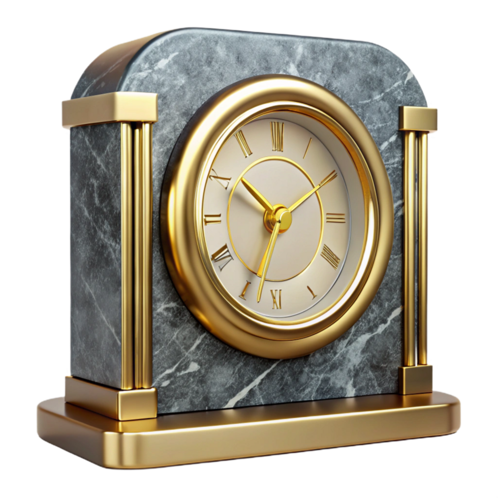 stunning artistic Art Deco Clock Cutout with Gold Accents authentic png