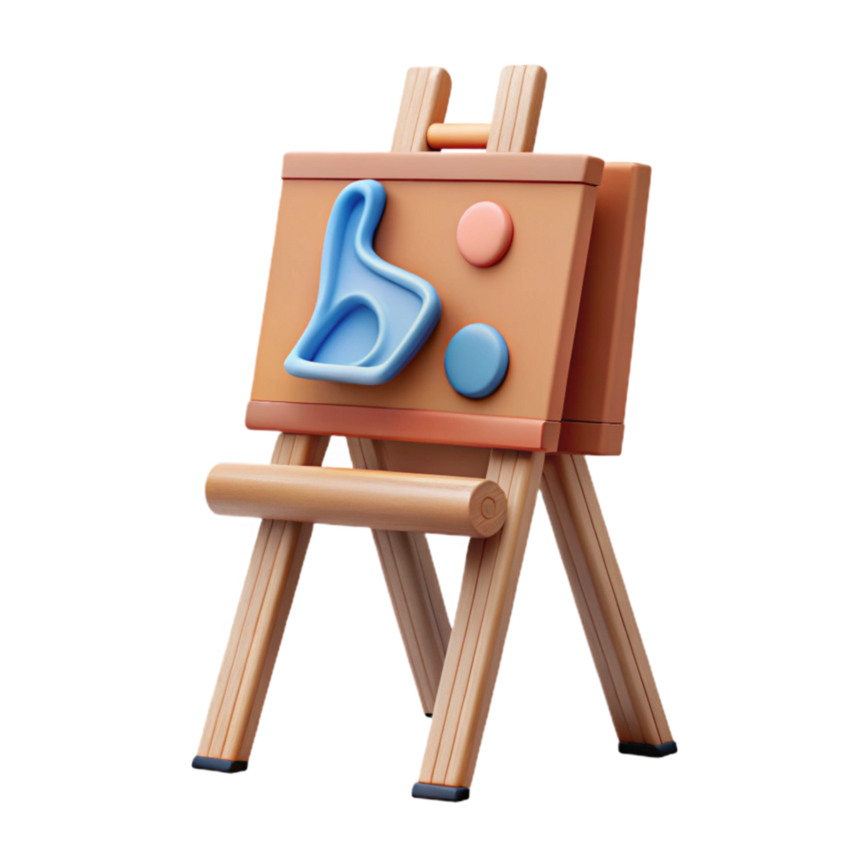 dramatic minimalist Art Easel with Canvas Cutout detailed png