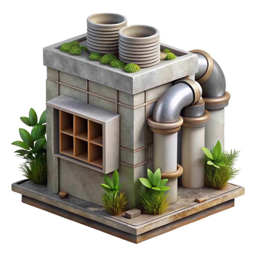 vibrant rustic Artificial Ecosystem Ventilation System Cutout detailed png